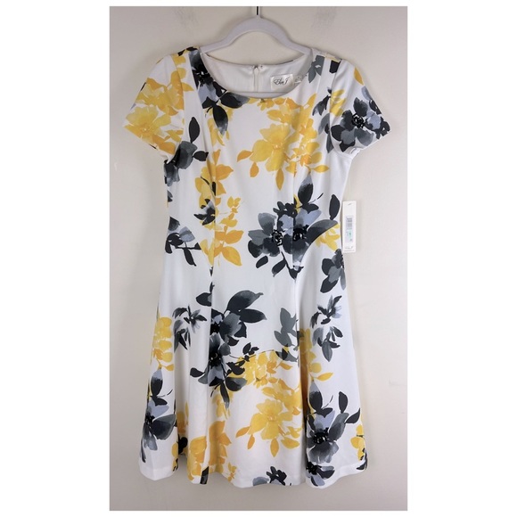 Eliza J Dresses & Skirts - Eliza J | Yellow Floral Fit & Flare Dress | 8P
